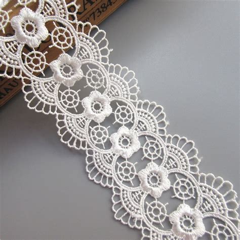 Yard White Embroidered Lace Edge Trim Ribbon Applique Diy Sewing