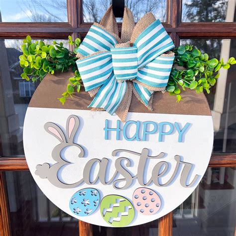 Easter Door Hanger Happy Easter Front Door Decor Easter Front Door