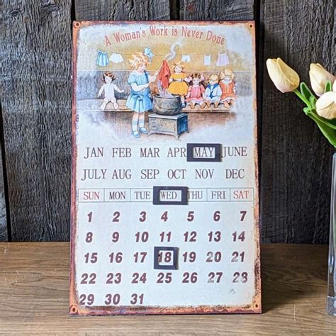 Calendrier Perp Tuel Plaque M Tal Carr Aimant