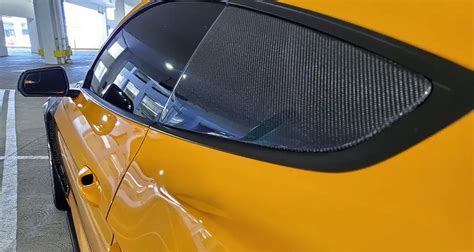 2015 23 S550 Mustang Carbon Fiber Type Flat Side Window Louvers Pair