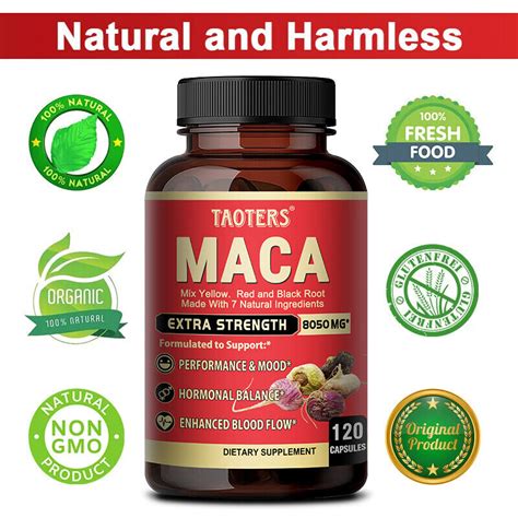 Maca Supplement Caps Assist Sexual Well Being Healthy Energy