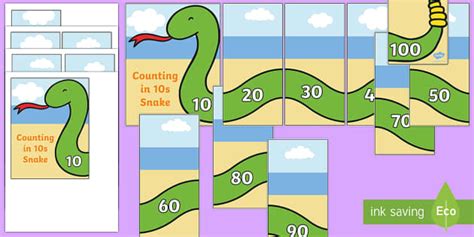 Counting 10s Snake Puzzle L Enseignant A Fait Twinkl