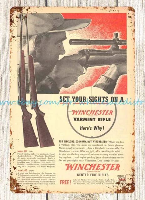 1952 WINCHESTER VARMINT Gewehr Schusswaffe Munition Metall Dose