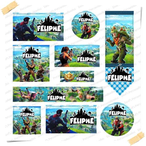 Arte Etiqueta Escolar Fortnite Elo Produtos Especiais