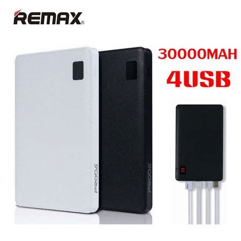 Оригинальный Remax Mobile Power Bank 30000 мАч 4 USB внешний Батарея ...