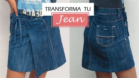 TRANSFORMA TU PANTALÓN JEAN EN UNA FALDA YouTube