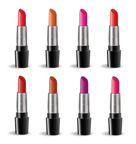 Premium Vector Lipstick Realistic Package Set Isolated On White