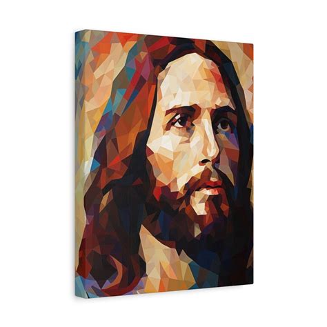 Colorful Jesus Christ Canvas Print Contemporary Christian Wall Art