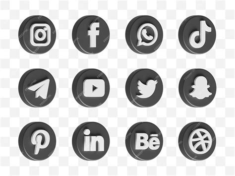 Premium Psd Social Media Icon Collection 3d