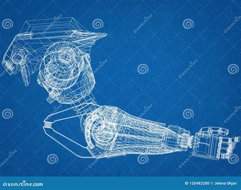 Robotic Arm Design Concept Architect Blueprint Stock Illustration ...