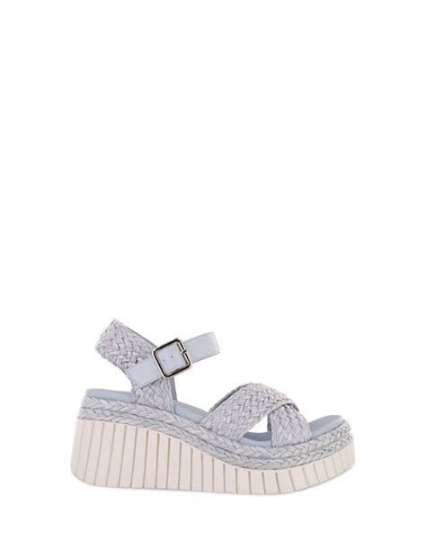 Mia Zamara Raffia Wedge Platform Sandal In White Lyst