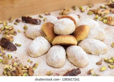 Mix Mini Maamoul Pistachio Walnut Date Stock Photo 1383617258