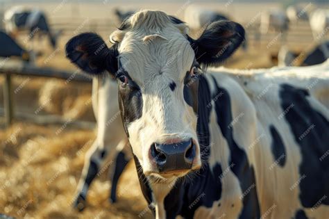 Premium Photo Farmer Hits Back After Cow Modern Farm Cowshed Milking