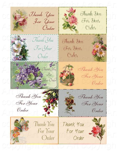 Elegant Style THANK YOU Cards Digital Images 422 to Print. Scrapbooking ...