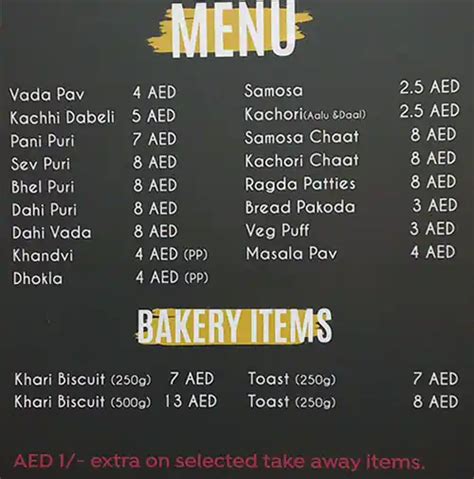 Menu Of Joshi Restaurant Meena Bazaar Dubai