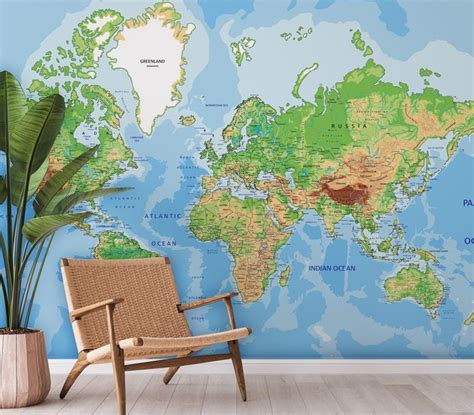 Classic Atlas World Map Wallpaper Mural Ever Wallpaper Uk