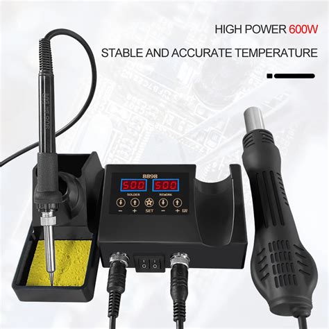 8898 SMD Rework Soldering Station 2 In 1 Soldering Iron Portable Hot