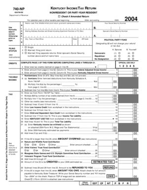 Fillable Online Revenue Ky Nonresident Or Part Year Resident Revenue