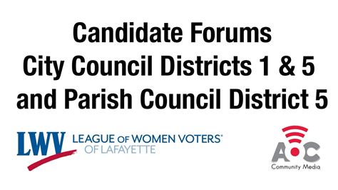 League Of Women Voters Candidate Forums City Council Districts 1 And 5