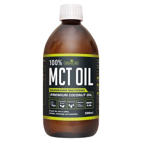 100 Pure MCT Oil 500ml Coconut Natures Aid