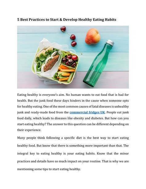 Ppt 5 Best Practices To Start And Develop Healthy Eating Habits