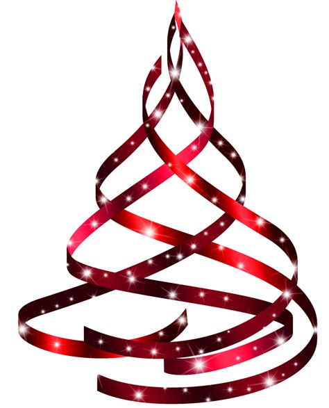 red christmas tree with ribbon 1