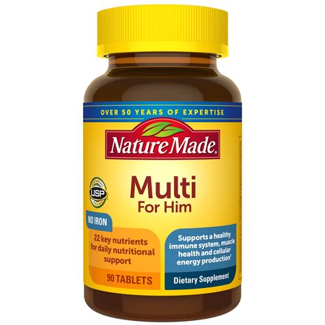 Multivitamínico Para él Sin Hierro Nature Made Multiv B005bd8a08