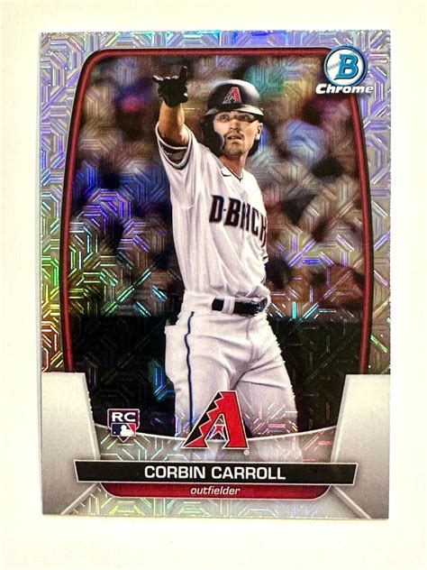 Corbin Carroll Bowman Chrome Mega Rc Rookie Mojo Refractor Sp Nm