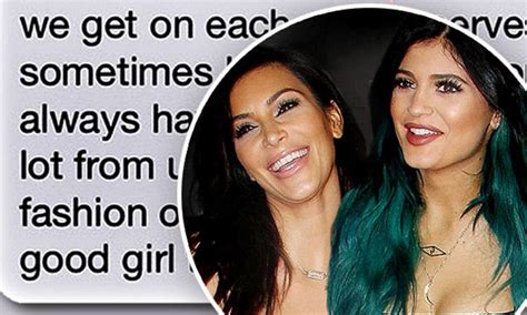 Kim Kardashian Shares A Text From Half Sister Kylie Jenner Daily Mail Online