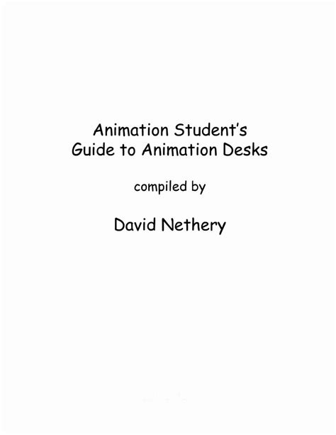 Pdf Animation Students Guide To Animation Desks Dokumentips