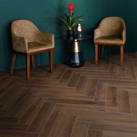 Alsek Tan Herringbone Luxury Click Vinyl Flooring 5mm