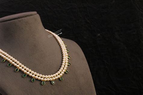 Sarvoski Pearl With Emerald Beads Moksha Accessories