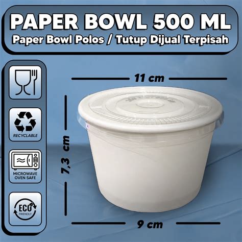 Jual Paper Bowl Ml Mangkok Kertas Rice Bowl Paper Ml