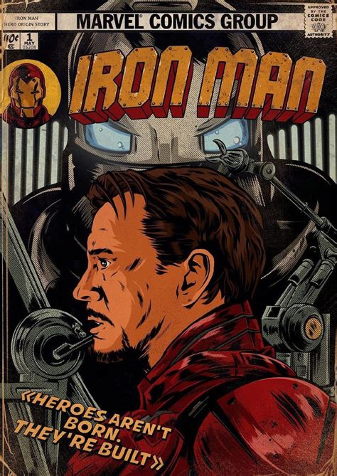 Iron Man Heroes Arent Born Theyre Built Pósteres Vintage Cómics Antiguos Impresión De