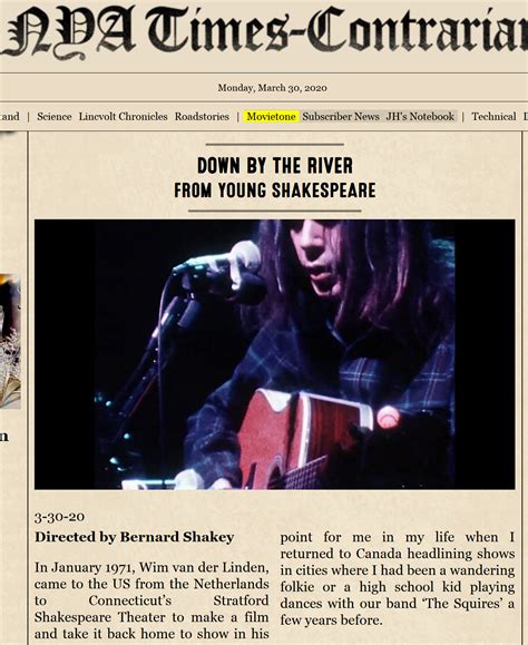 Neil Young News: Young Shakespeare: "Down By The River" | Neil Young ...