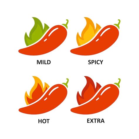 Premium Vector Spice Level Marks Mild Spicy Hot And Extra Green