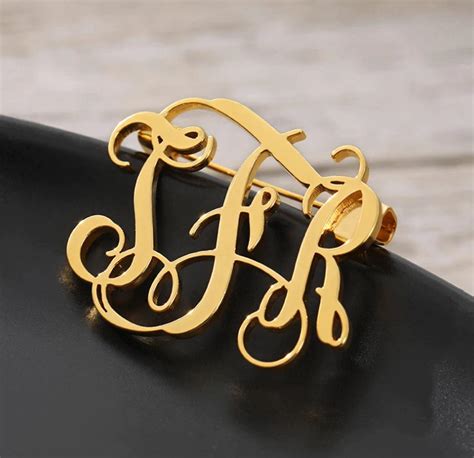 Custom Name Pin Monogram Initial Brooches Initial Letter Lapel Etsy