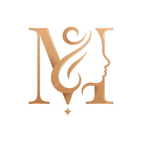 Belleza Monograma Letra M Mujer Silueta Logo Diseño Vector PNG Metro