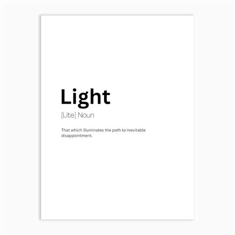Light Definition Meaning Art Print by Kaigozen - Fy