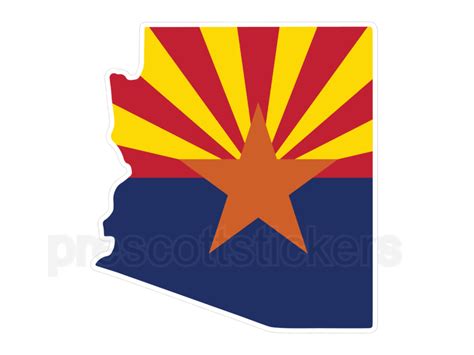 Arizona Flag State Outline Car Window Vinyl Laptop Sticker Decal Prescott Sticker Co