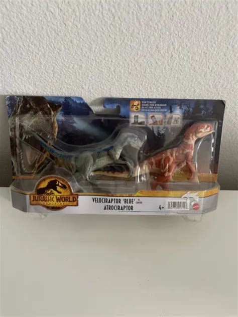 Jurassic World Dominion 2 Pack Dinosaurs Velociraptor Blue And Atrociraptor 2022 £1768