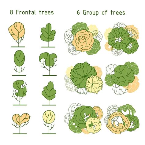 Tree For Architectural Floor Plans Entourage Design Various Trees Bushes And Shrubs Top