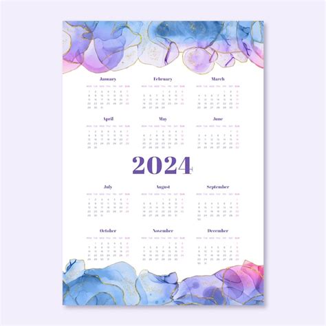 Kalender 2024 | Kostenlose Vektor