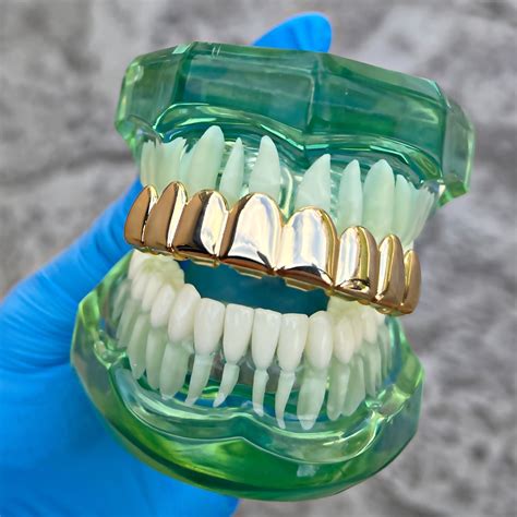 14k Gold Plated Grillz Deeper Cut Top 8 Eight Teeth