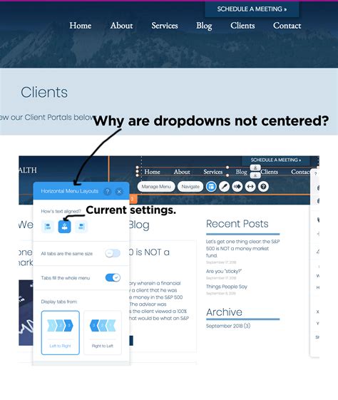 Centering Dropdown Menus In Wix