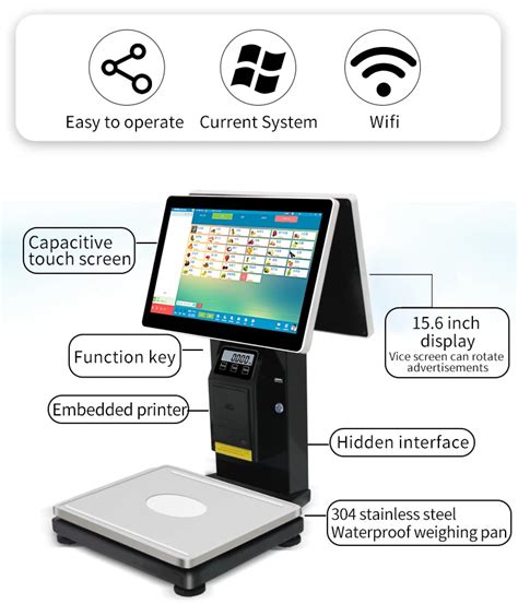 Barcode Label Printing Scale Digital Weighing Pos Scales For