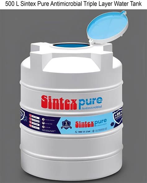 White 500 L Sintex Pure Antimicrobial Triple Layer Water Tank At Rs