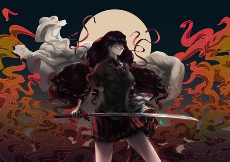 Download Saya Kisaragi Anime Blood C Hd Wallpaper By Edward Tsang