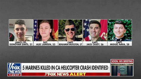 5 Us Marines Who Died In San Diego Helicopter Crash Named Fox News