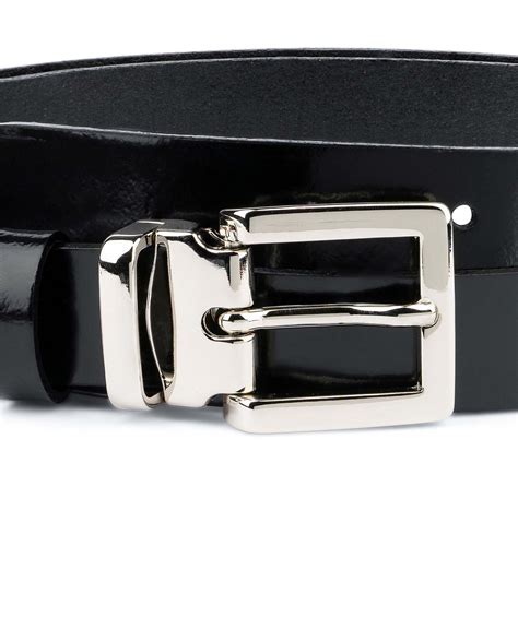 Buy Black Patent Leather Belt Womens 1 Inch Capo Pelle